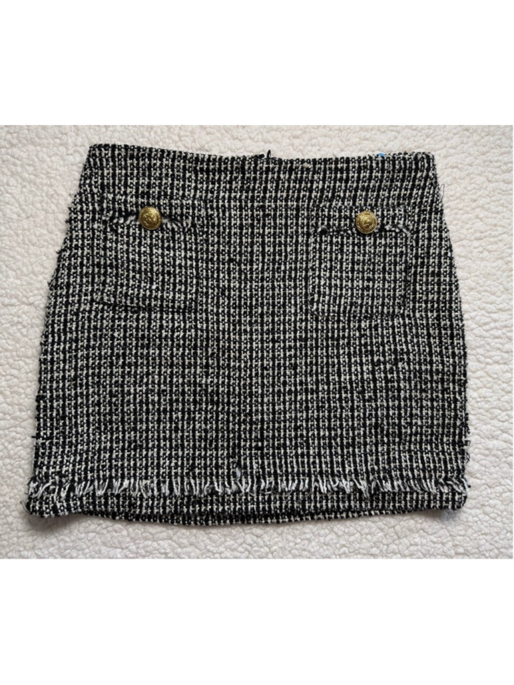 Women's Bishop + Young Black White Tweed Mini Skirt S